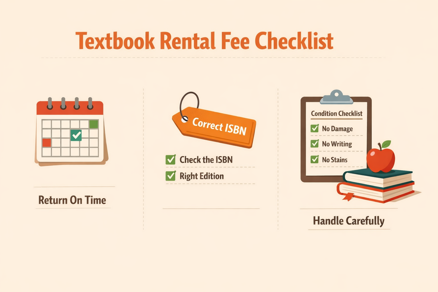 Textbook rental fee checklist