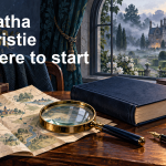 Original illustrated mystery desk and country-house view, with Agatha Christie: Where to start.